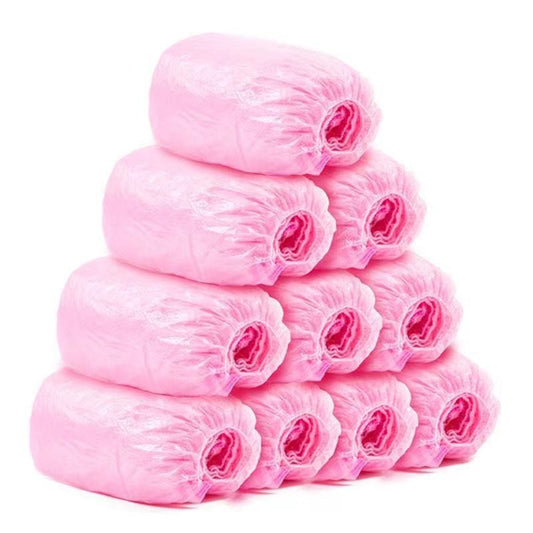 Huse de Pantofi Impermeabile, Protectii Incaltaminte de Unica Folosinta, Material Rezistent Antiderapant, Marime Universala, Roz, Set 100 Bucati
