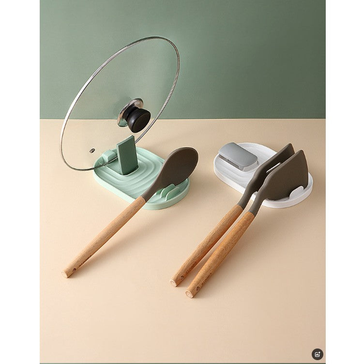Suport Pliabil pentru Capace si Linguri, Organizator Multifunctional de Blat pentru Ustensile de Bucatarie, Material Plastic, 11.5 x 18 x 2.2 cm, Albastru Inchis