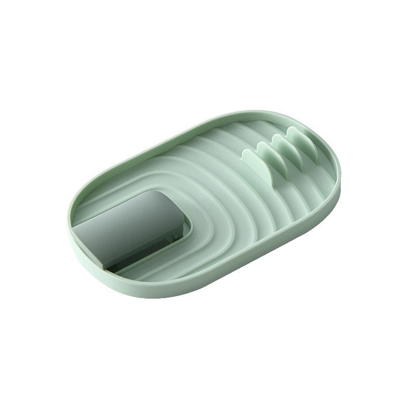Suport Pliabil pentru Capace si Linguri, Organizator Multifunctional de Blat pentru Ustensile de Bucatarie, Plastic, 11.5 x 18 x 2.2 cm, Verde