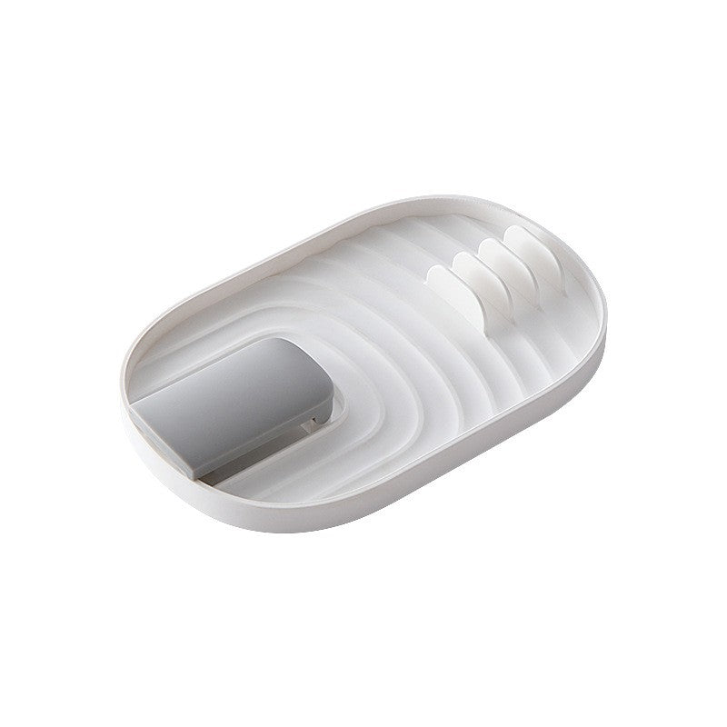 Suport Pliabil pentru Capace si Ustensile de Bucatarie, Organizator Multifunctional pentru Blat, Plastic ABS, 11.5 x 18 x 2.2 cm, Alb