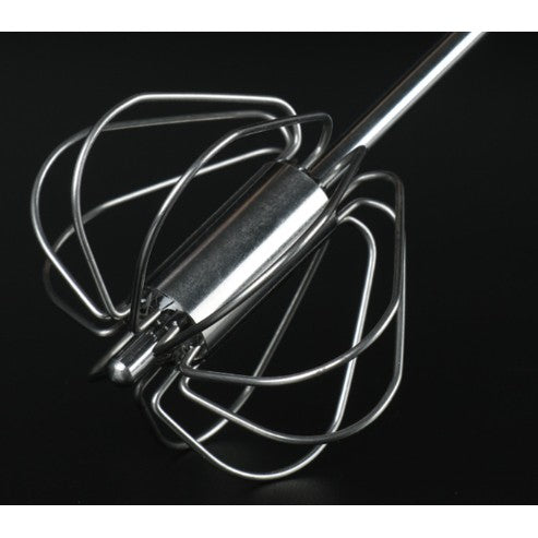 Mixer Manual pentru Oua si Aluat, Tel Rotativ din Otel Inoxidabil, Instrument de Bucatarie Multifunctional, Argintiu, 33 x 7 cm