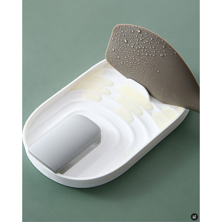 Suport Pliabil pentru Capace si Linguri, Organizator Multifunctional pentru Blat Bucatarie, Material Plastic Rezistent, 11.5 x 18 x 2.2 cm, Roz
