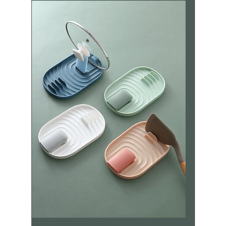 Suport Pliabil pentru Capace si Linguri, Organizator Multifunctional pentru Blat Bucatarie, Material Plastic Rezistent, 11.5 x 18 x 2.2 cm, Roz