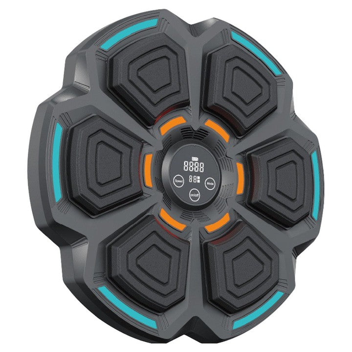 Tinta Box Inteligenta Muzicala, Aparat Antrenament cu Bluetooth si Joc Lumini LED, Montaj Perete, 6 Zone Impact, Plastic ABS si Spuma, 42 cm, Negru, Manusi Incluse