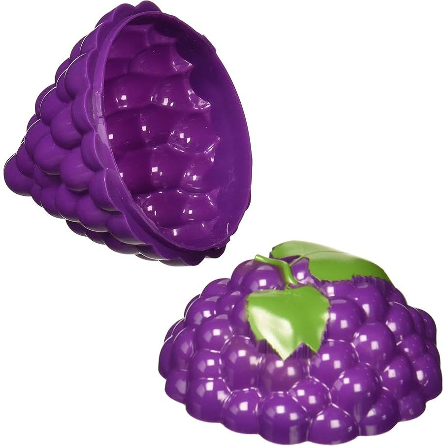Cutie Depozitare Alimente si Fructe, Design Forma Strugure, Plastic Rezistent, 10x10x13.5 cm, Mov