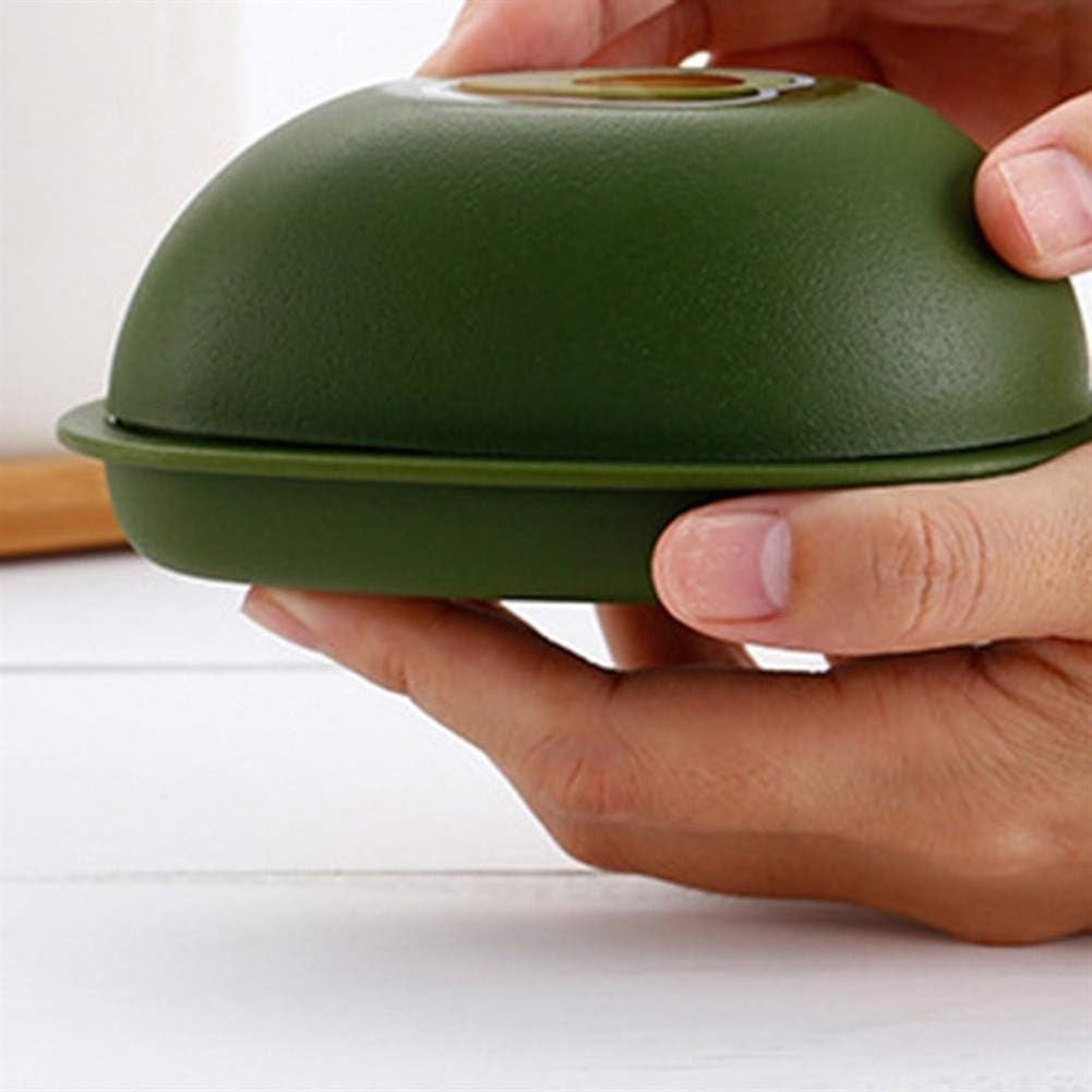 Cutie Alimentara Pentru Depozitare Si Prospetime, Model Avocado Cu Inchidere Prin Rasucire, Plastic Durabil, 500 ml, Verde Inchis, 12.5 x 5.4 cm