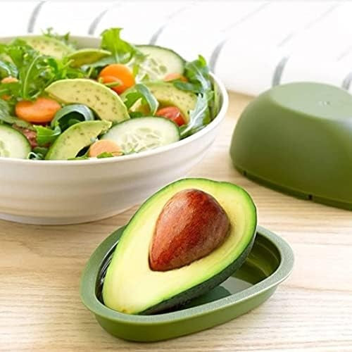 Cutie Alimentara Pentru Depozitare Si Prospetime, Model Avocado Cu Inchidere Prin Rasucire, Plastic Durabil, 500 ml, Verde Inchis, 12.5 x 5.4 cm