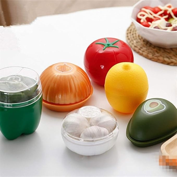 Cutie Alimentara Pentru Depozitare Si Prospetime, Model Avocado Cu Inchidere Prin Rasucire, Plastic Durabil, 500 ml, Verde Inchis, 12.5 x 5.4 cm