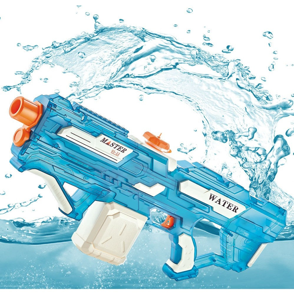 Pistol cu Apa Electric, Tragere Automata si Incarcare USB, Raza Stropire 10 m, Rezervor 650 ml, Plastic, +6 Ani, 59 x 23 x 6 cm, Albastru