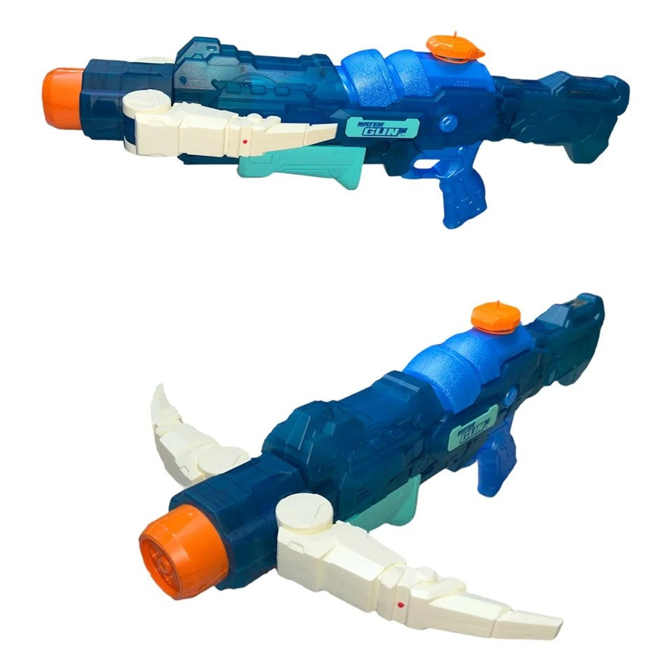Pistol Cu Apa, Jucarie De Vara Cu 4 Moduri De Stropire Si Raza 8m, Plastic Rezistent, Rezervor 700 ml, 56 cm, Albastru, +6 Ani