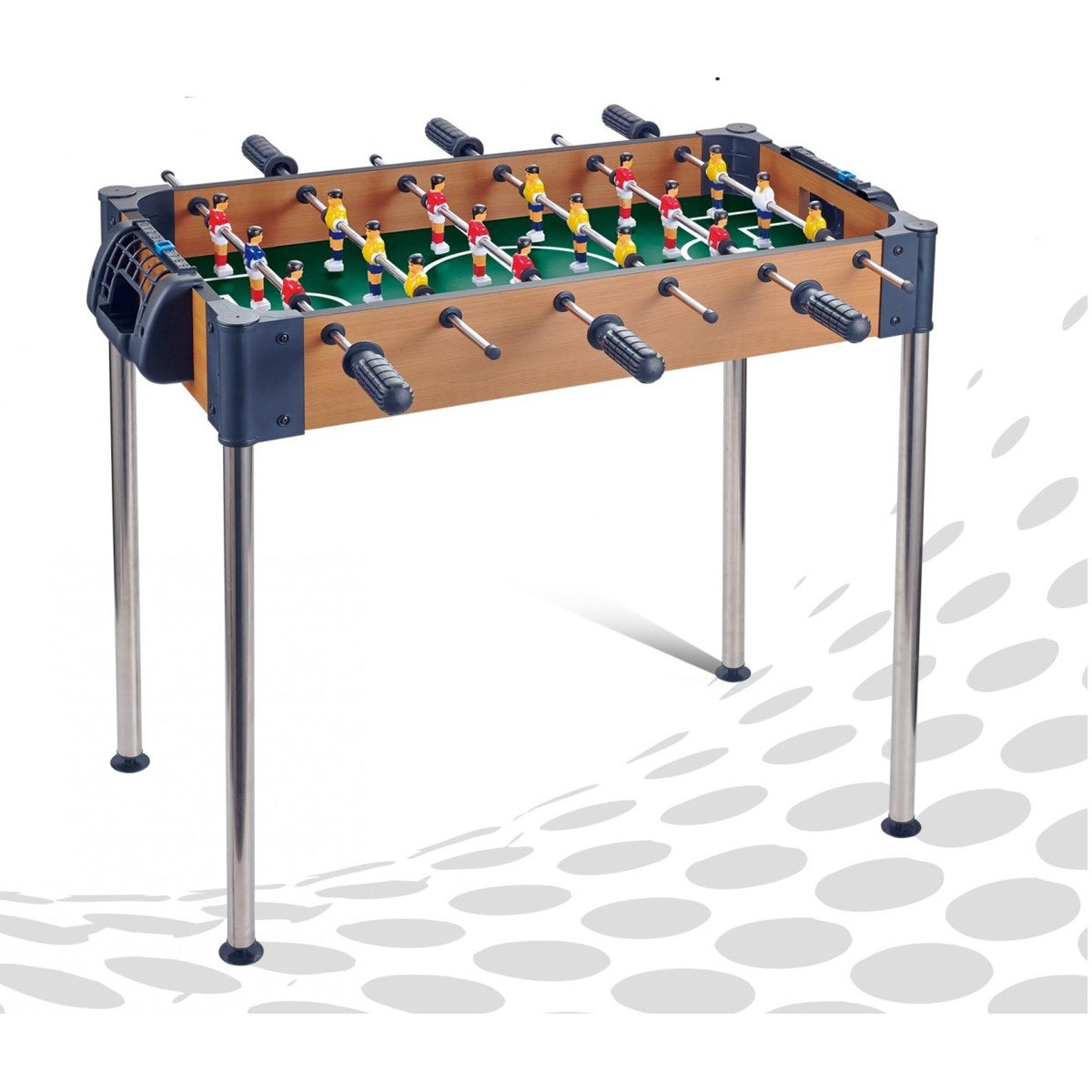 Masa de Fotbal cu Picioare Inalte, Joc de Table Fotbal pentru Copii si Adulti, 8 Manere de Control, Tablou de Scor, Lemn si Otel, 72 x 61 x 59 cm, Multicolor