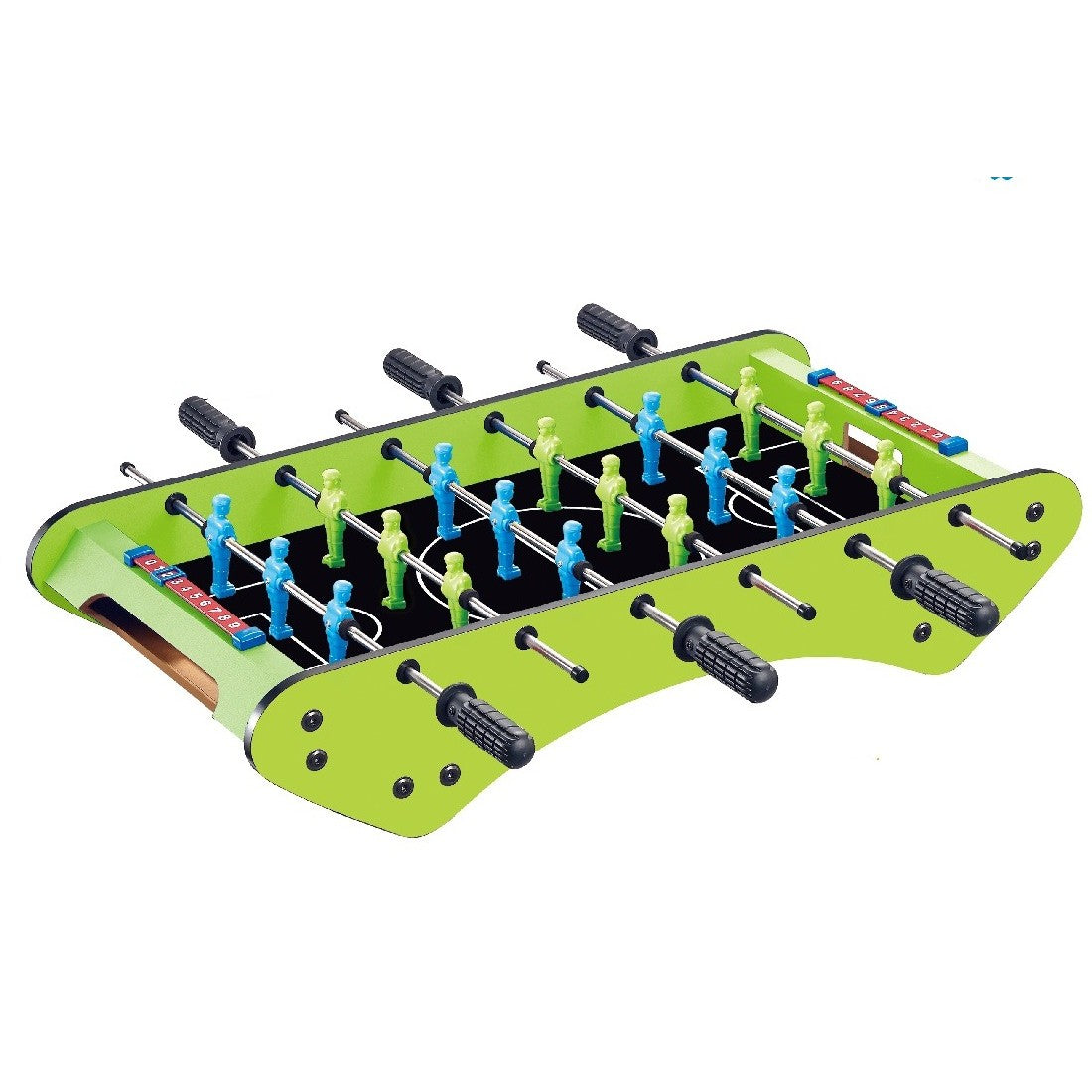 Masa de Fotbal Portabila, Joc de Masa cu 6 Manere si Tablou de Scor, Lemn si Otel Inoxidabil, 71.3 x 10 x 36 cm, Verde-Crem