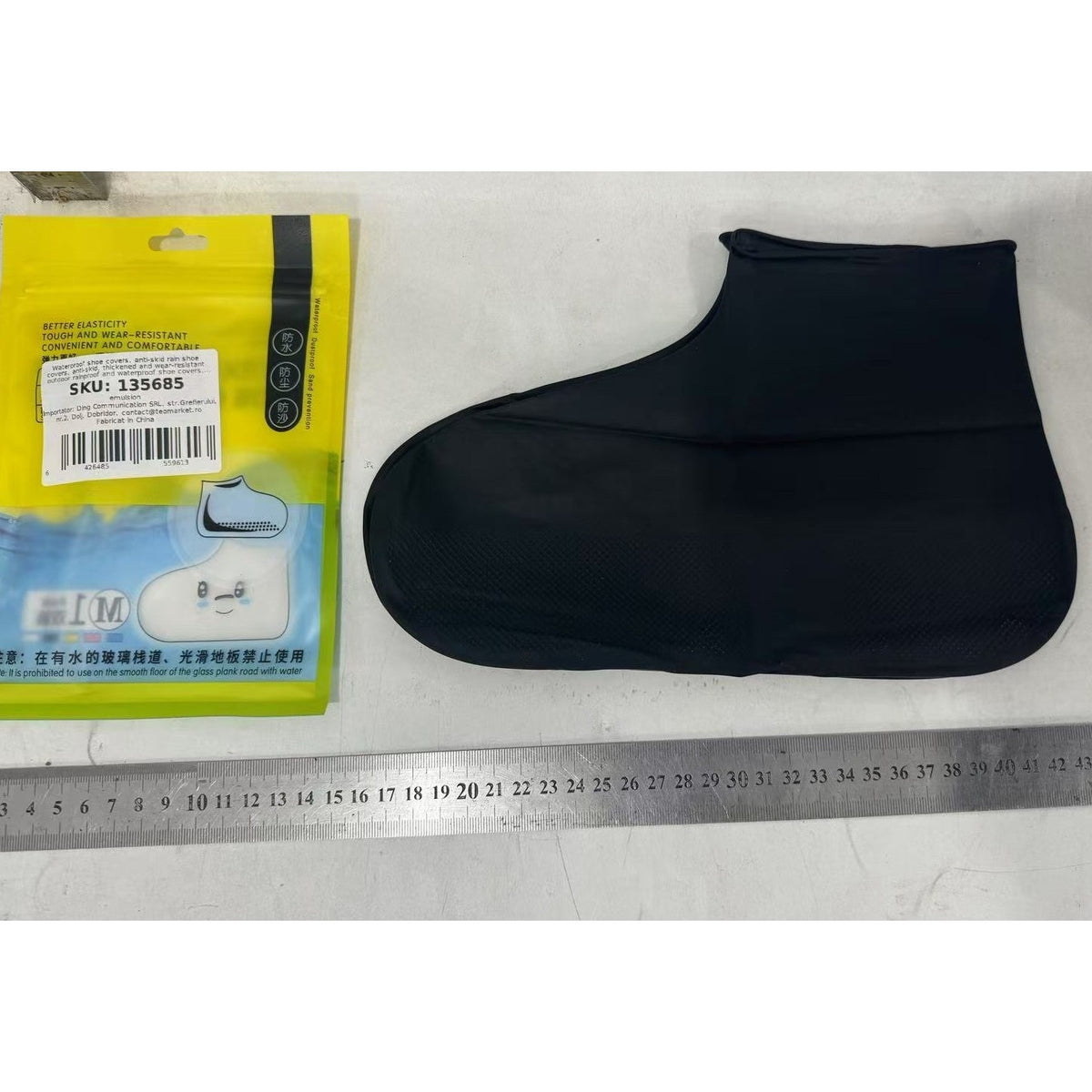 Huse Incaltaminte Impermeabile, Protectie Pantofi Ploae si Noroi, Latex Elastic Antiderapant, Marime M 34-40, Negru