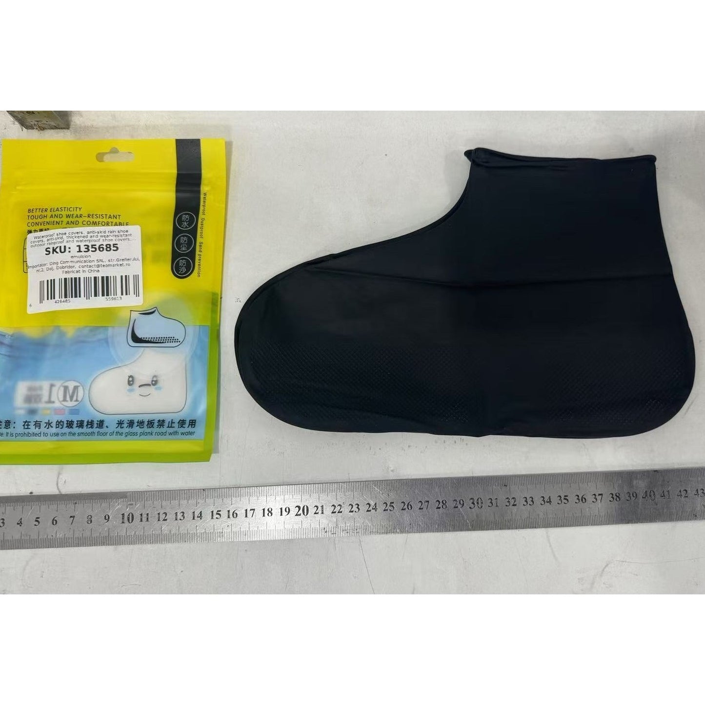 Huse Incaltaminte Impermeabile, Protectie Pantofi Ploae si Noroi, Latex Elastic Antiderapant, Marime M 34-40, Negru