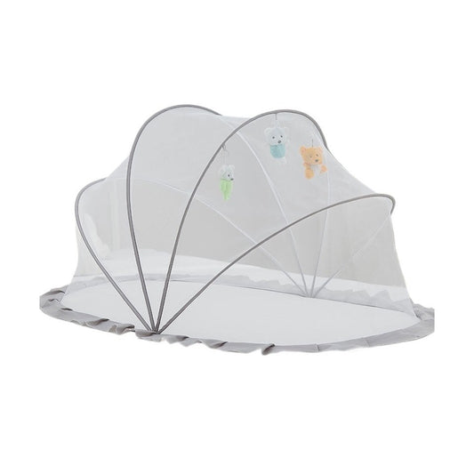 Husa Anti-Tantari pentru Bebelusi, Protectie 360 Grade, Pliabila si Portabila, Fibra Polycool cu Suport Otel, 0-1 An, 60 x 55 x 5 cm, Gri