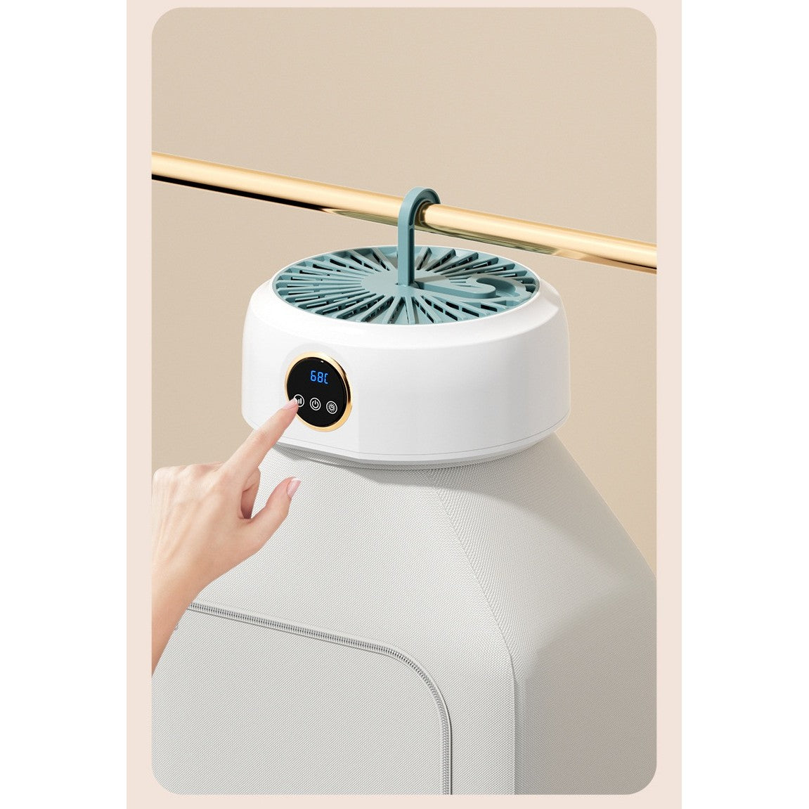 Uscator de Rufe Electric, Portabil si Pliabil, Sistem Uscare Rapida 3D, Temporizator 1-8 Ore, 600W, 26.5 x 11 cm, Alb Laptos