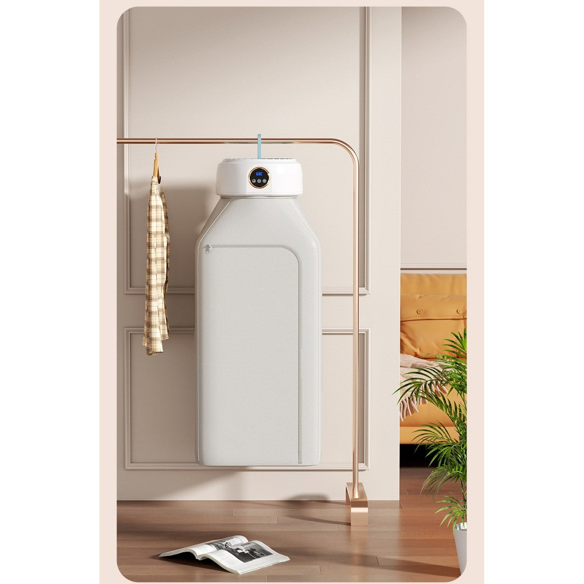 Uscator de Rufe Electric, Portabil si Pliabil, Sistem Uscare Rapida 3D, Temporizator 1-8 Ore, 600W, 26.5 x 11 cm, Alb Laptos