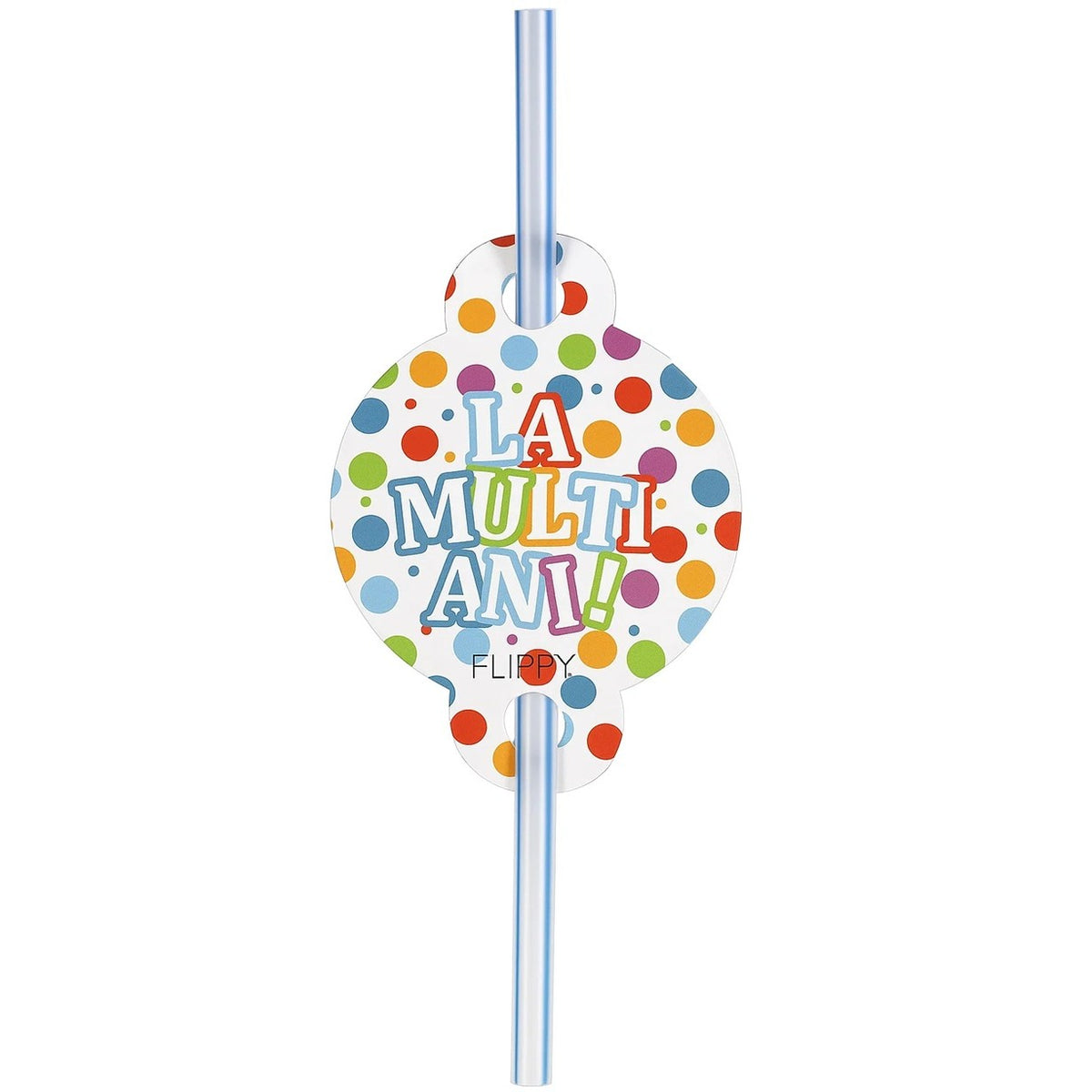 Set Paie Băuturi Petrecere, Colecția La Mulți Ani, Design Vesel Aniversar, Carton și Plastic, 27 x 7 cm, Multicolor, 10 Bucăți