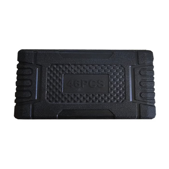 Trusa Scule de Reparatii Auto cu Chei Tubulare si Clichet, Set 46 Piese cu Prelungitoare si Adaptoare, Otel, 1/4 Inch, Cutie Depozitare Neagra