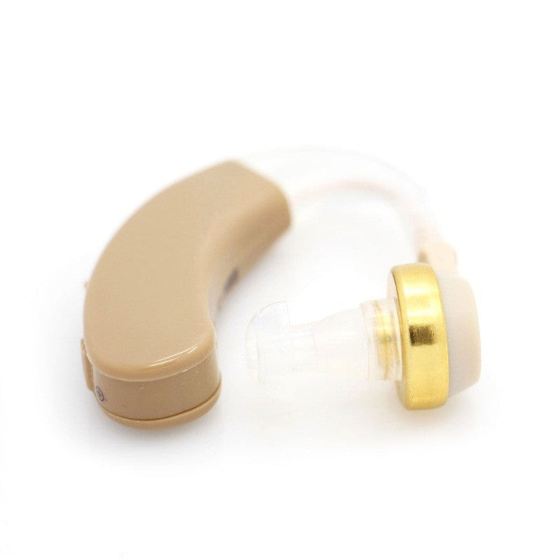 Aparat Auditiv X-168, Amplificator de Sunet Intraauricular, Dispozitiv Reglabil pentru Hipoacuzie, Fixare Usoara In-Ear, include 2 Baterii AG13 si 2 Olive Silicon, Bej