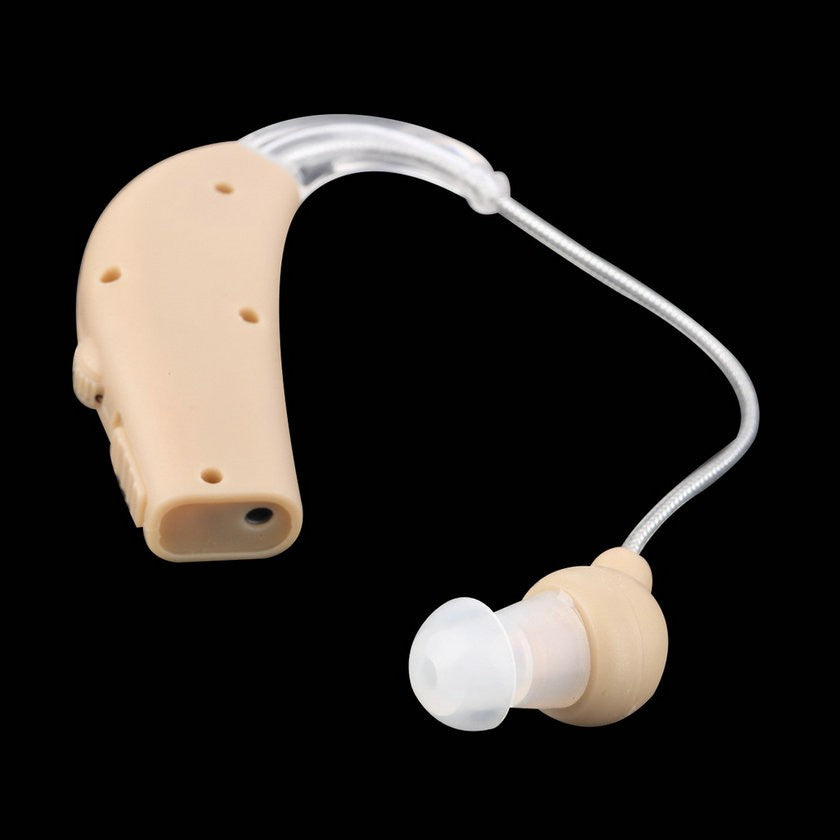 Aparat Auditiv BTE Reincarcabil JZ-1088F, Amplificator de Sunet cu Statie de Incarcare, Design Ergonomic si Discret, Material ABS si Silicon, Bej