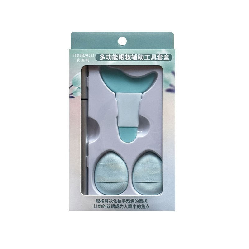 Kit de Aplicare Tuș pentru Începători, Set Machiaj cu Dispozitiv de Ghidaj, Tuș Lichid Impermeabil, Negru, 4 Piese, Cutie Mint Depozitare