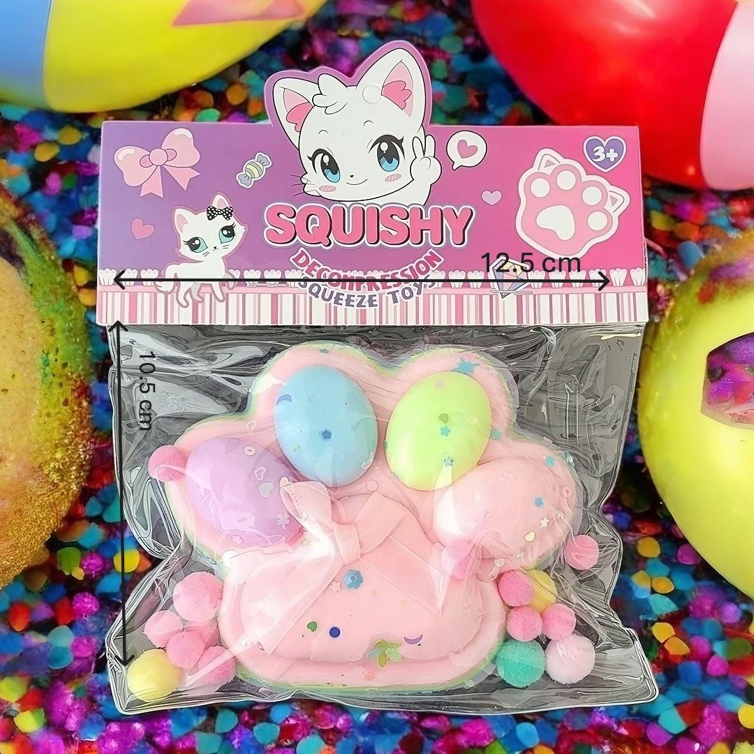 Jucarie Antistres Squishy Squeeze Pinch Family, Model Labuta de Pisica, Textura Moale cu Revenire Lenta, 12.5 x 10.5 cm, 220g, Model 5