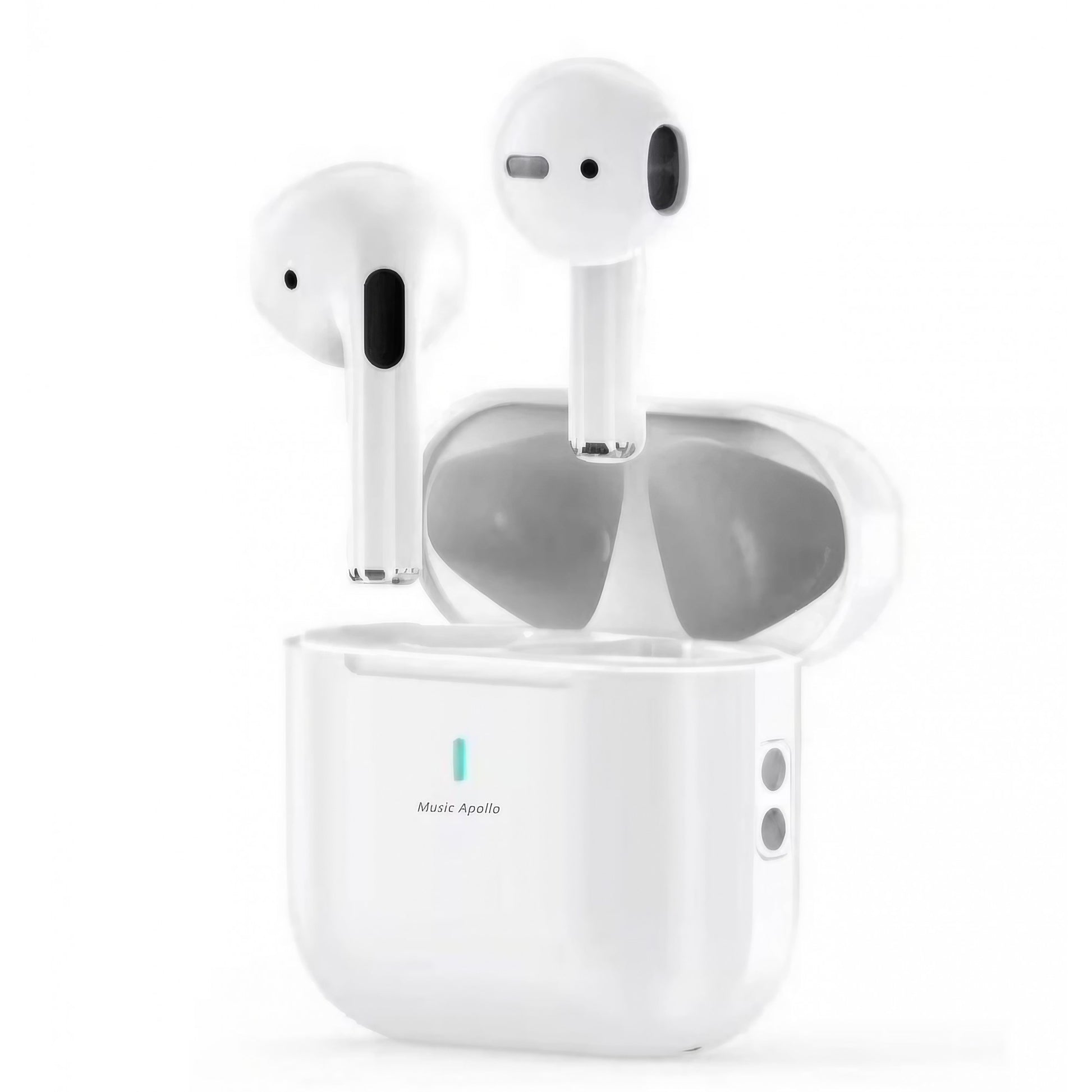 Casti Wireless Apollo T14, Bluetooth 5.3, Anulare Zgomot ANC, True Wireless Stereo, Sunet HiFi, Control Atingere, Rezistenta Apa IP7, Carcasa Incarcare 400 mAh, Afisaj LED, Alb
