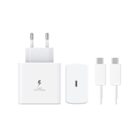 Incarcator Retea Super Fast Charge, Adaptor Priza 45W, Power Delivery 3.0, Port USB Type-C, Cablu USB-C la USB-C 5A Inclus, Lungime 1m, Alb