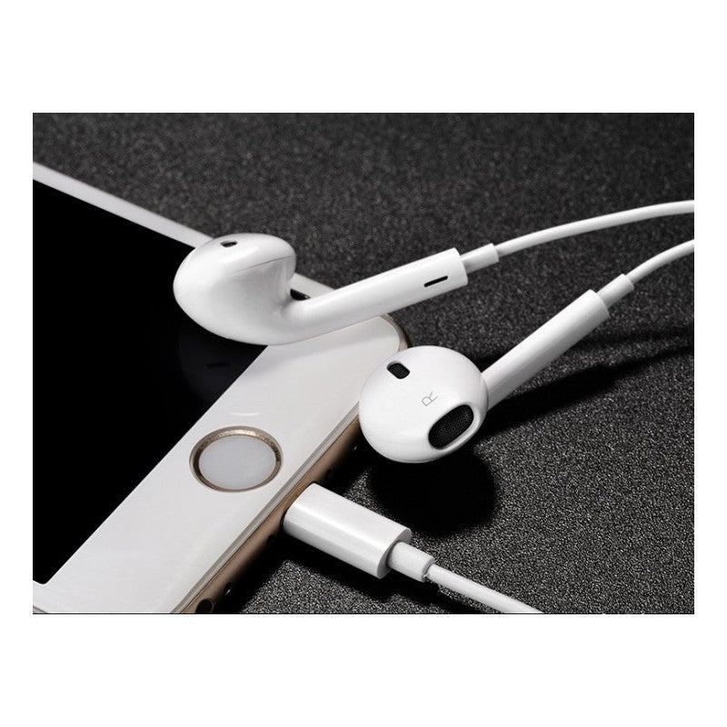 Casti Audio In-Ear cu Conector Lightning, Casti cu Microfon si Telecomanda, Control Volum, Design Ergonomic, Compatibile iPhone 14/13/12/11/X/8/7, Alb