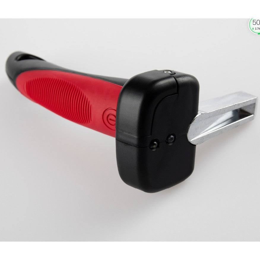 Maner Auto 4 in 1, Kit de Siguranta cu Maner de Sprijin, Ciocan Geam, Cutter Centura si Lanterna LED, ABS si Aluminiu, 18 x 7 cm, Rosu/Negru