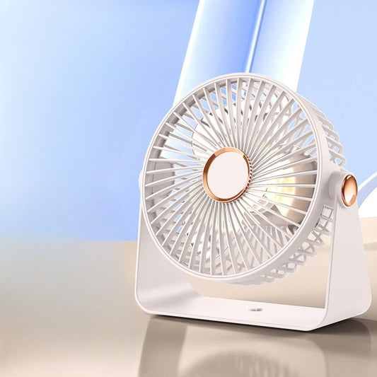Ventilator Portabil 2 in 1 de Masa si Perete, 5 Trepte de Viteza, Silențios, Incarcare USB Type-C, Acumulator 1200 mAh, 17.5 x 17 x 7.6 cm, Alb