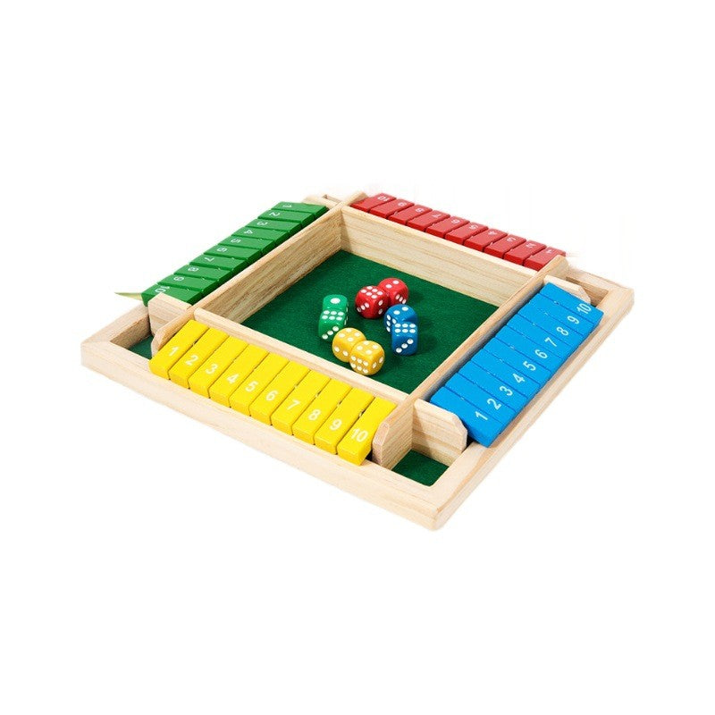 Joc de Societate pentru Copii, Model Drinking cu Zaruri, Educativ si Interactiv, Lemn, 22.2 cm, 2-4 Jucatori, 3 Ani+, Multicolor