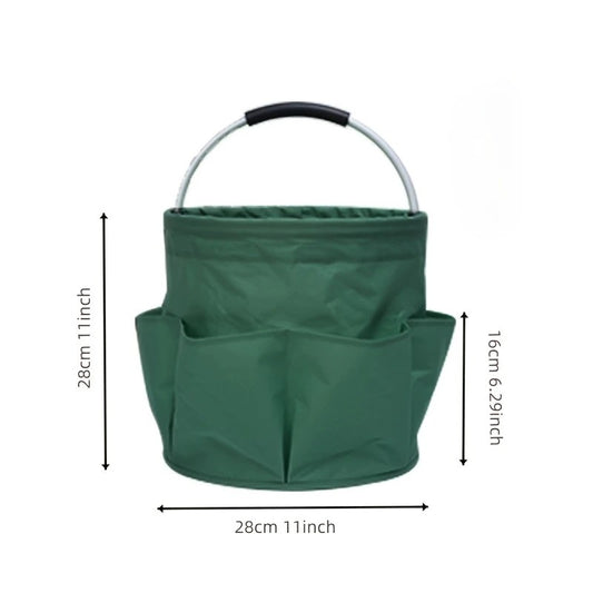 Cos Universal Pliabil pentru Scule și Picnic, Geantă Portabilă cu Buzunare Exterioare, Material Oxford 600D, 17L, 28 x 28 x 28 cm, Verde