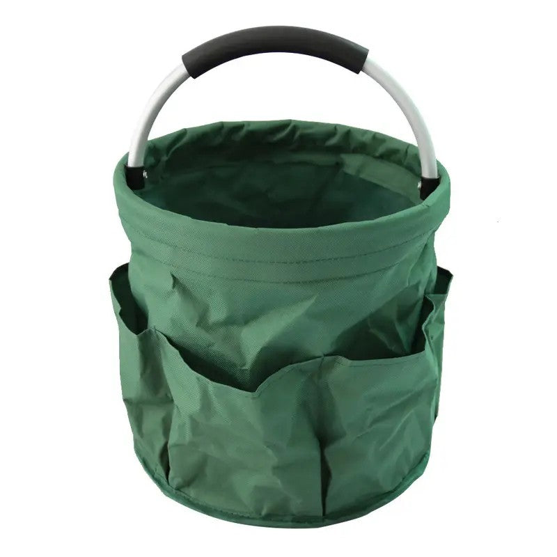 Cos Universal Pliabil pentru Scule și Picnic, Geantă Portabilă cu Buzunare Exterioare, Material Oxford 600D, 17L, 28 x 28 x 28 cm, Verde