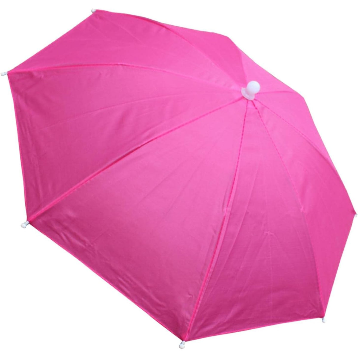 Umbrela de Cap pentru Pescuit si Activitati Outdoor, Protectie UV si Ploaie, Cadru Otel cu 8 Spite, Fixare Snur Reglabil, Diametru 69 cm, Roz