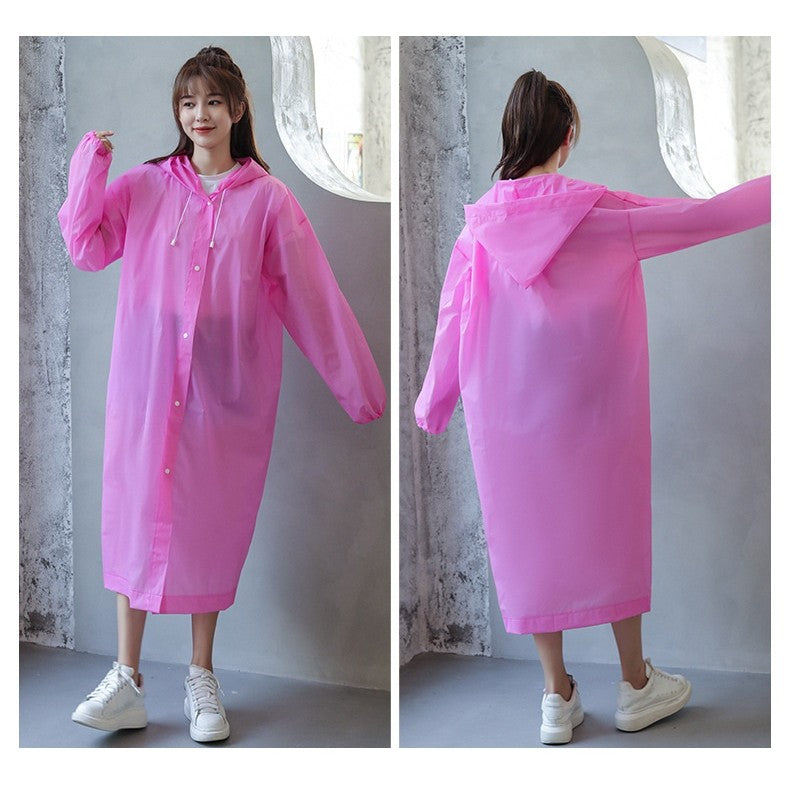 Pelerina de Ploaie pentru Adulti, Impermeabila si Rezistenta la Vant, Unisex, Gluga cu Snur si Inchidere cu Capse, Material EVA, Roz, 150-180 cm, 140 g
