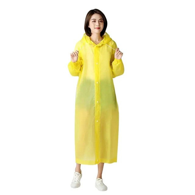 Pelerină de Ploaie pentru Adulți, Impermeabilă și Rezistentă la Vânt, cu Glugă Reglabilă și Capse, Material EVA, Unisex, 150-180 cm, Galben