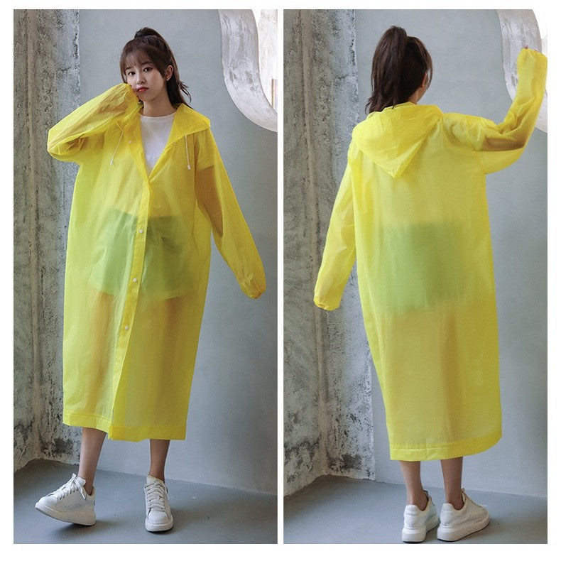 Pelerină de Ploaie pentru Adulți, Impermeabilă și Rezistentă la Vânt, cu Glugă Reglabilă și Capse, Material EVA, Unisex, 150-180 cm, Galben