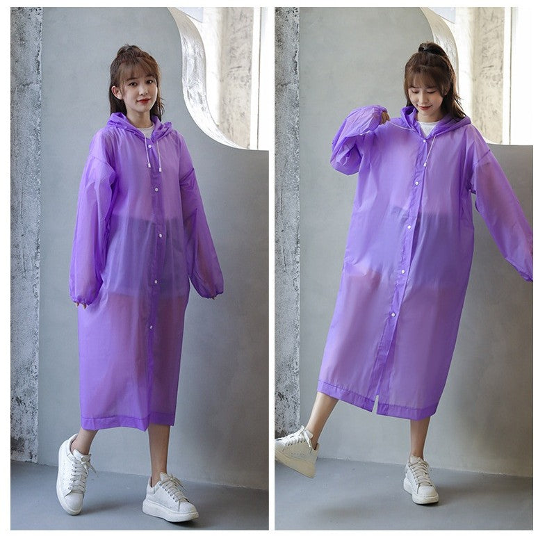 Pelerina de Ploaie pentru Adulti, Unisex, Impermeabila si Rezistenta la Vant, Material EVA, Inchidere cu Capse si Gluga Reglabila, 150-180 cm, 140 g, Mov