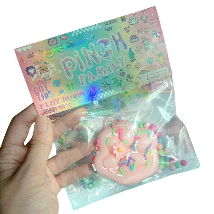 Jucarie Antistres Squishy, Model Labuta de Pisica, Revenire Lenta, Material Texturat pentru Relaxare, 6x6 cm, 45g, Roz