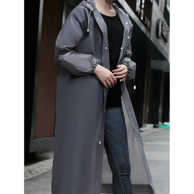 Pelerina de Ploaie pentru Adulti, Impermeabila si Rezistenta la Vant, cu Gluga si Capse, Material EVA, Unisex, Inaltime 150-180 cm, 140 g, Gri