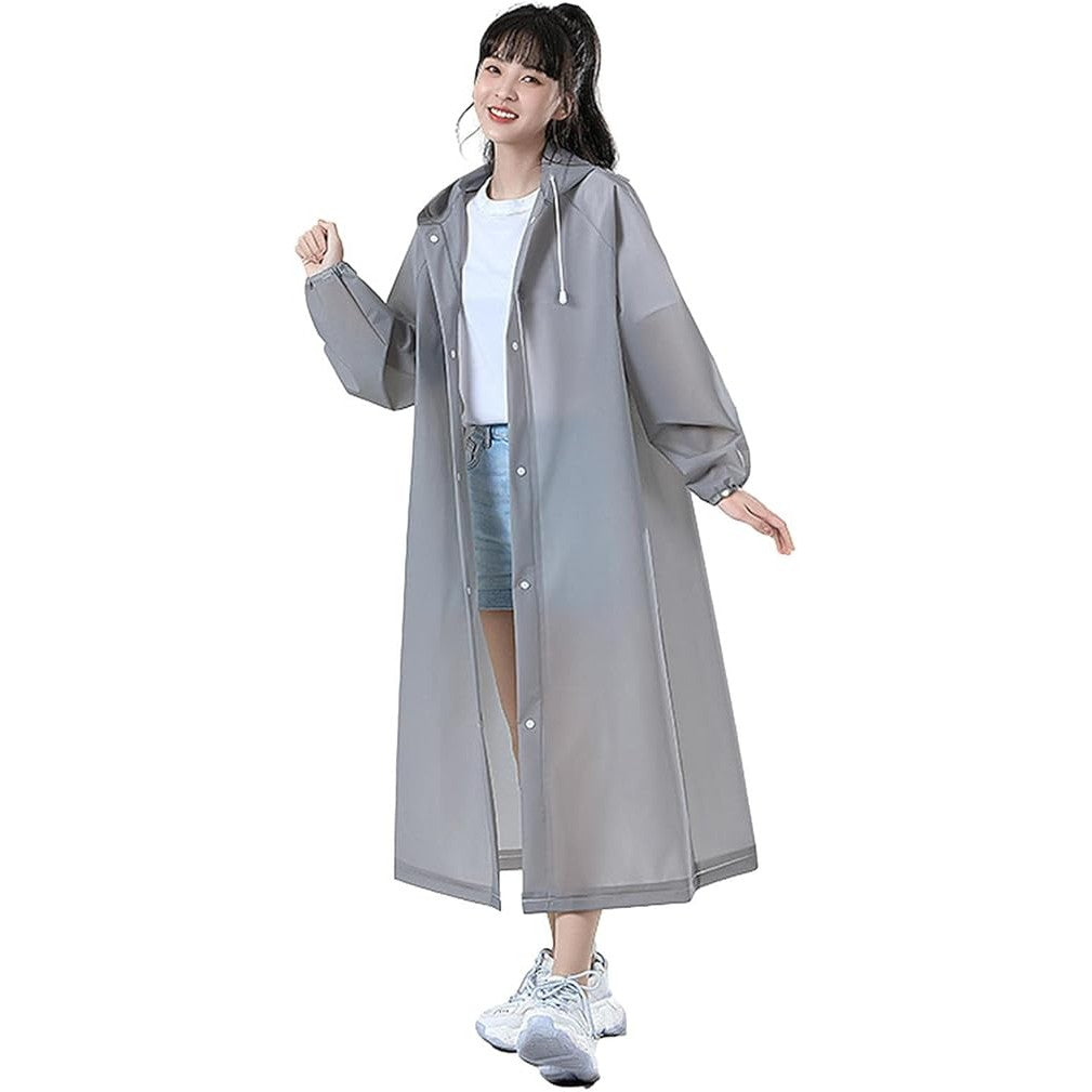 Pelerina de Ploaie pentru Adulti, Impermeabila si Rezistenta la Vant, cu Gluga si Capse, Material EVA, Unisex, Inaltime 150-180 cm, 140 g, Gri