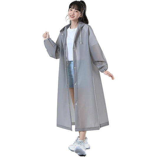 Pelerina de Ploaie pentru Adulti, Impermeabila si Rezistenta la Vant, cu Gluga si Capse, Material EVA, Unisex, Inaltime 150-180 cm, 140 g, Gri