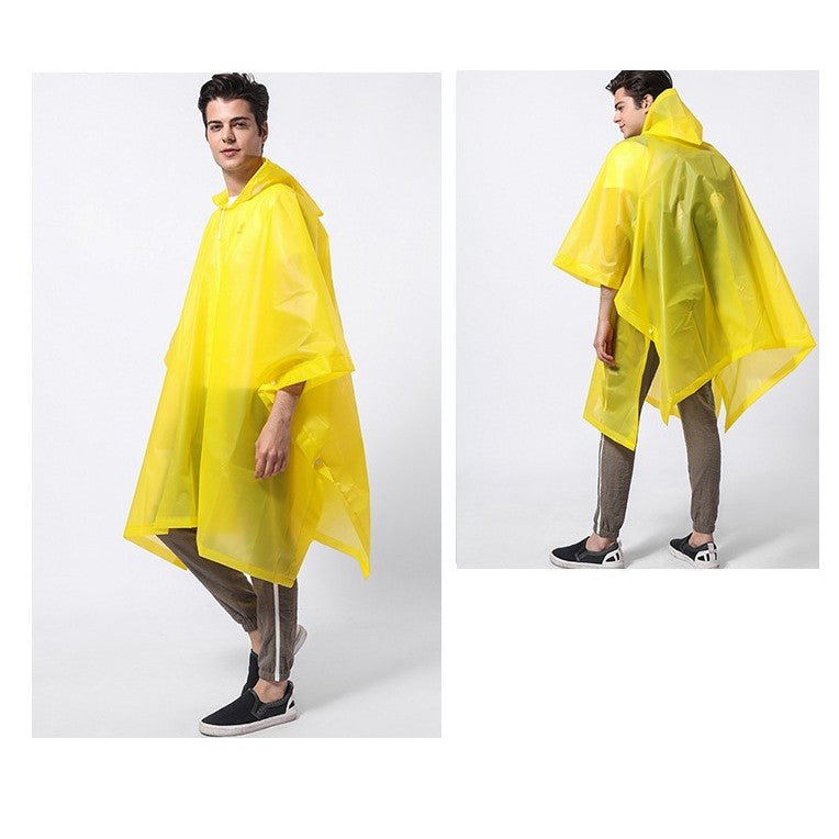 Pelerina de Ploaie Tip Poncho pentru Adulti, Impermeabila si Rezistenta la Vant, cu Gluga si Capse Laterale, Material EVA, 160 g, Galben