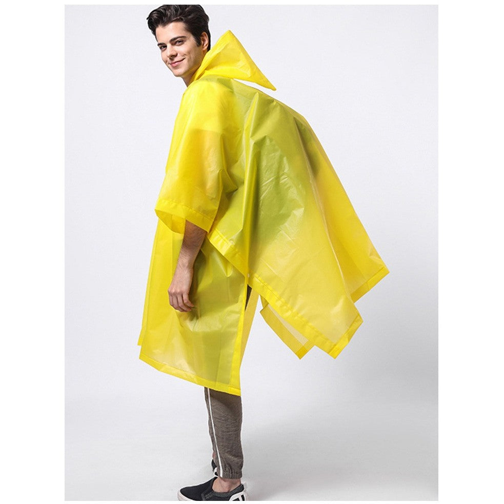 Pelerina de Ploaie Tip Poncho pentru Adulti, Impermeabila si Rezistenta la Vant, cu Gluga si Capse Laterale, Material EVA, 160 g, Galben
