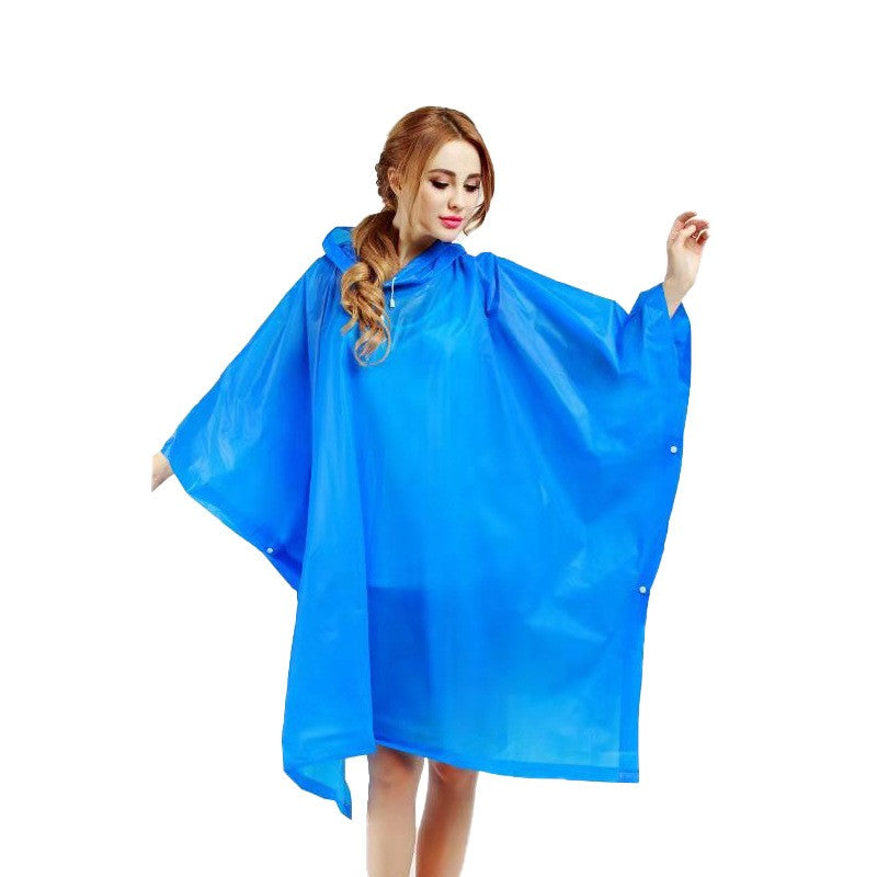 Pelerina de Ploaie Tip Poncho pentru Adulti, Impermeabila si Rezistenta la Vant, Material EVA Premium, Gluga Reglabila si Capse Laterale, Marime Universala, 160 g, Albastru