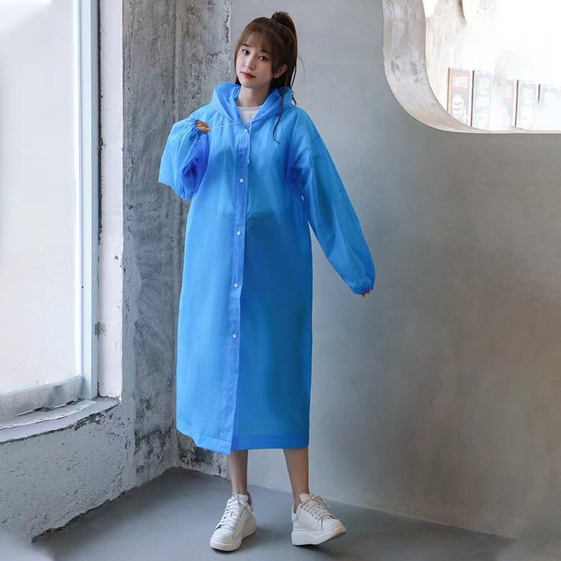 Pelerina de Ploaie pentru Adulti, Impermeabila si Rezistenta la Vant, cu Gluga Reglabila si Inchidere cu Capse, Material EVA, Unisex, 150-180 cm, Albastru