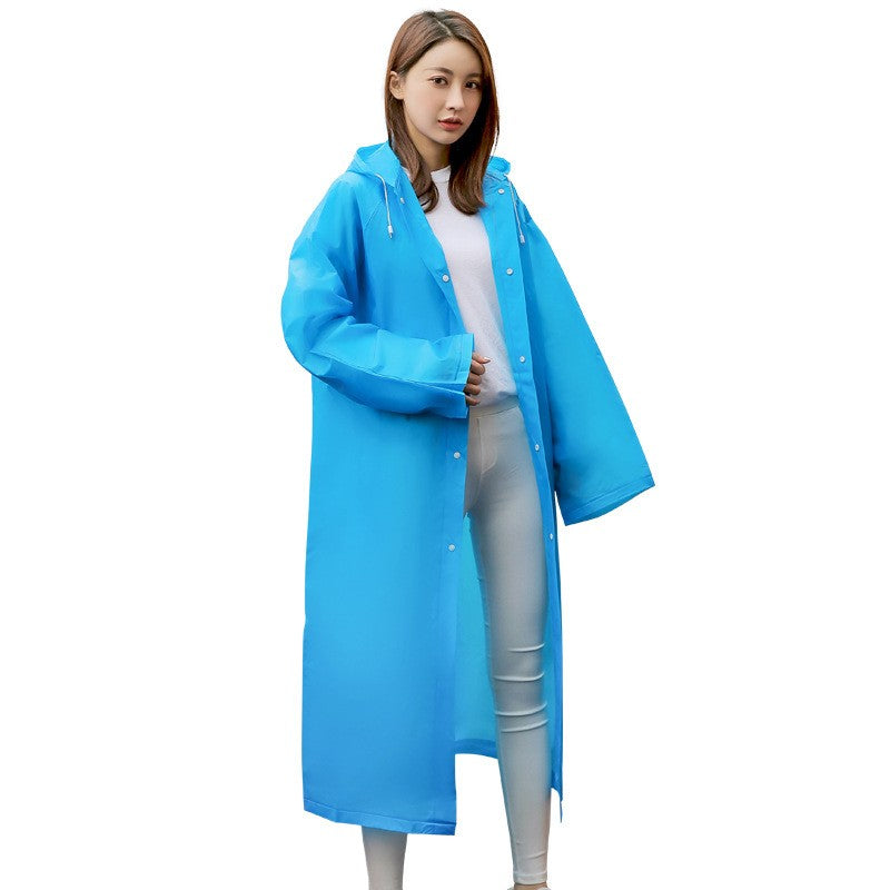 Pelerina de Ploaie pentru Adulti, Impermeabila si Rezistenta la Vant, cu Gluga Reglabila si Inchidere cu Capse, Material EVA, Unisex, 150-180 cm, Albastru