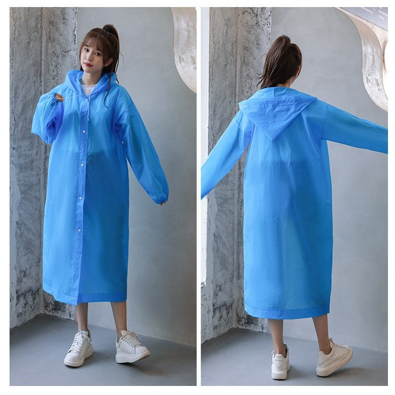 Pelerina de Ploaie pentru Adulti, Impermeabila si Rezistenta la Vant, cu Gluga Reglabila si Inchidere cu Capse, Material EVA, Unisex, 150-180 cm, Albastru